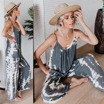 Tie-dye Jumpsuit Loose Pants