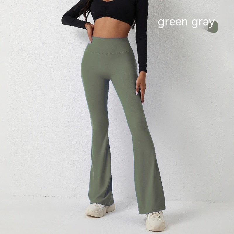 Pantalon moulant taille haute rehaussant les hanches et pantalon de fitness à jambes larges