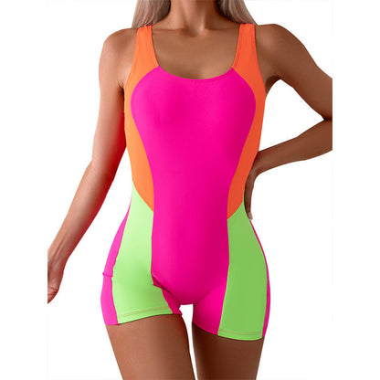 Maillot de bain une pièce tricolore pour femme