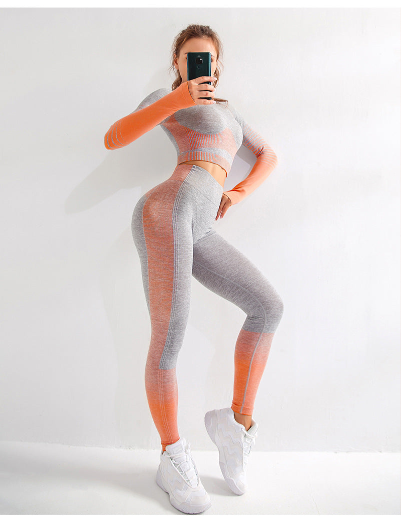 LANTECH Ensembles de yoga pour femmes Gym Fitness Athletic 2 pièces Ensemble de combinaisons de sport Pantalons Leggings Vêtements de sport Leggings Chemises de sport sans couture