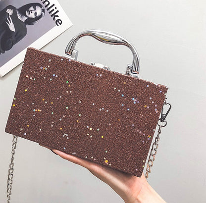 Sequins box bag radio handbag bright surface Harajuku wind Messenger bag