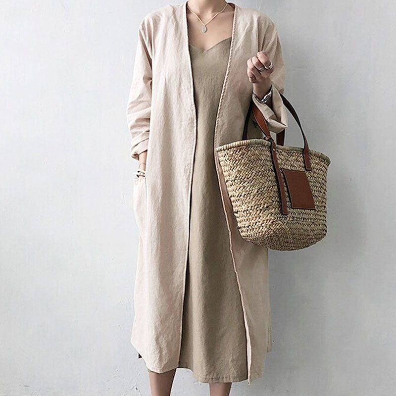 Solid color plus size loose cardigan jacket