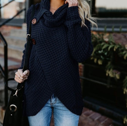 Long-sleeved knitted cardigan sweater