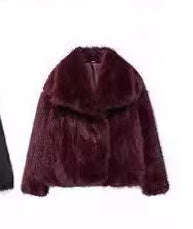 Manteau d'hiver en peluche à la mode pour femme, épais, à revers, décontracté, à manches longues