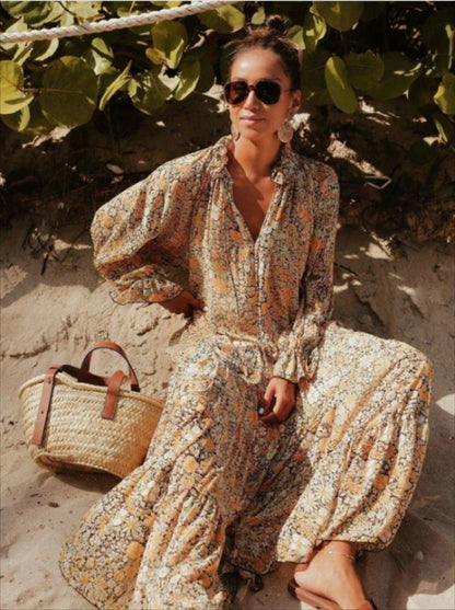 Robe pour femme, petite jupe longue à fleurs, robe de plage, vente à chaud