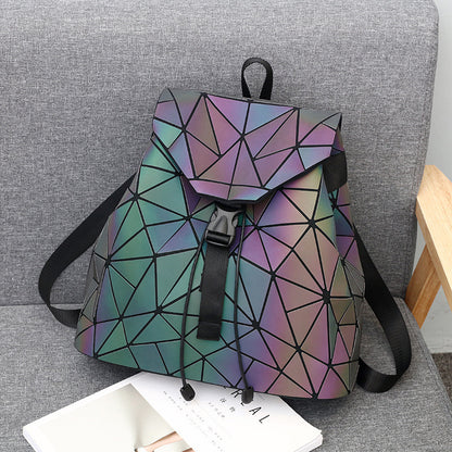 New Colorful Ladies Geometric Diamond Backpack