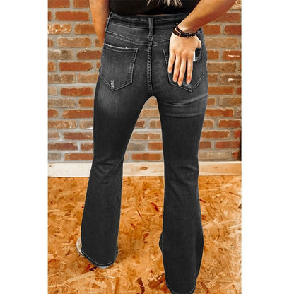 Jean slim taille haute simple et à boutonnage fin