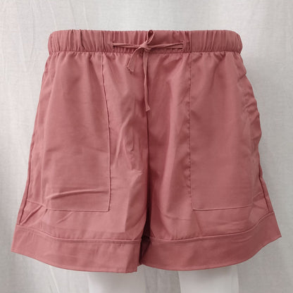 Wide leg loose high waist elastic lace-up shorts