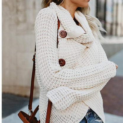 Long-sleeved knitted cardigan sweater