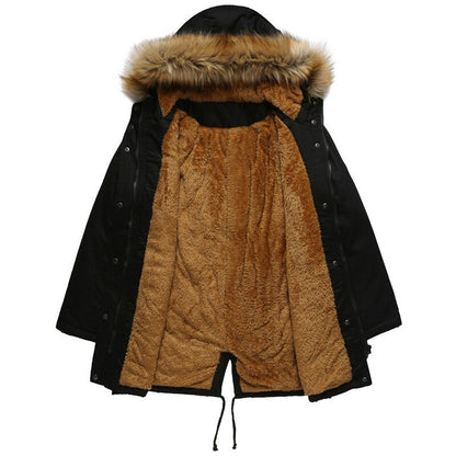 Hooded fur collar winter warm jacket