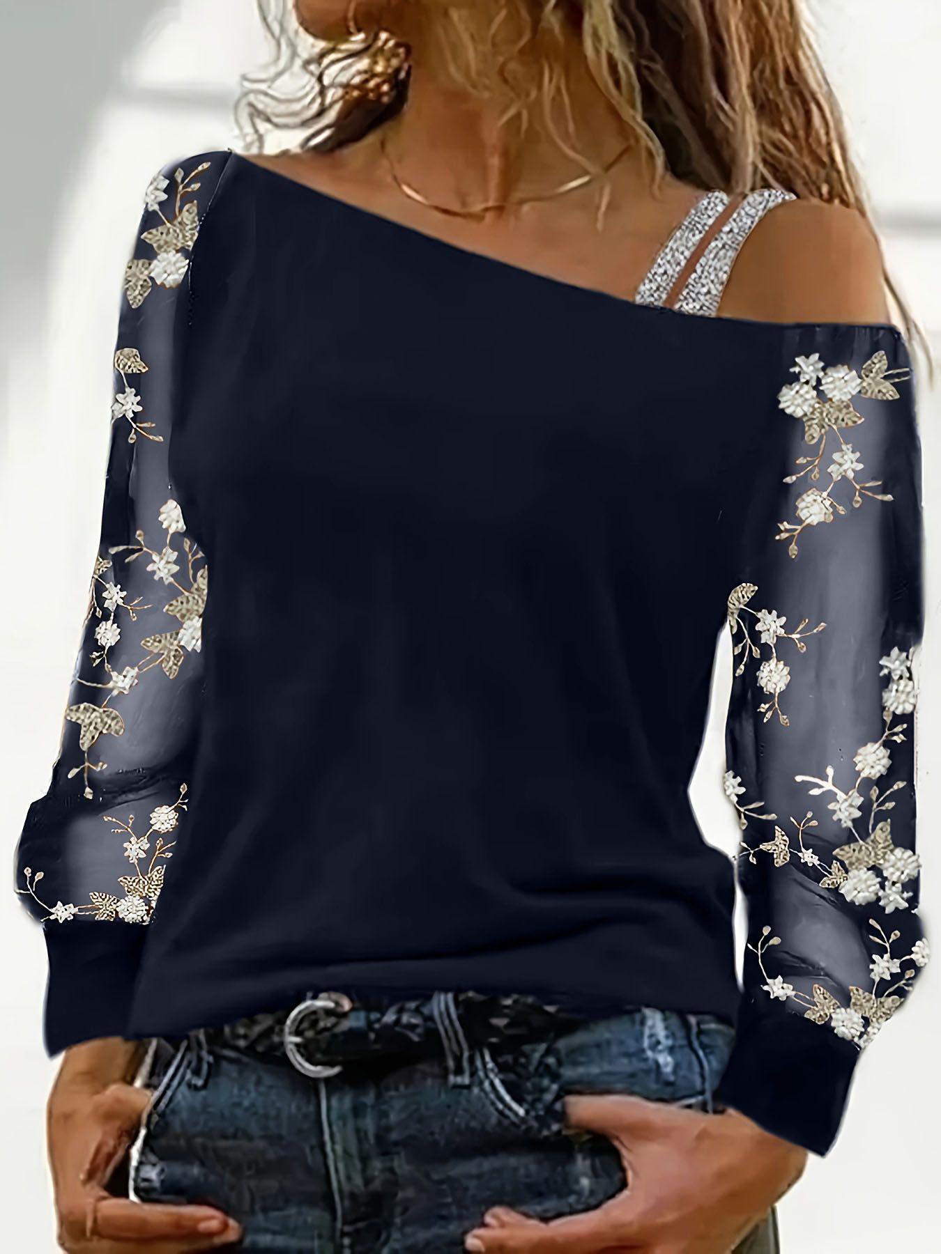 Fashion Women's Off-shoulder Loose T-shirt