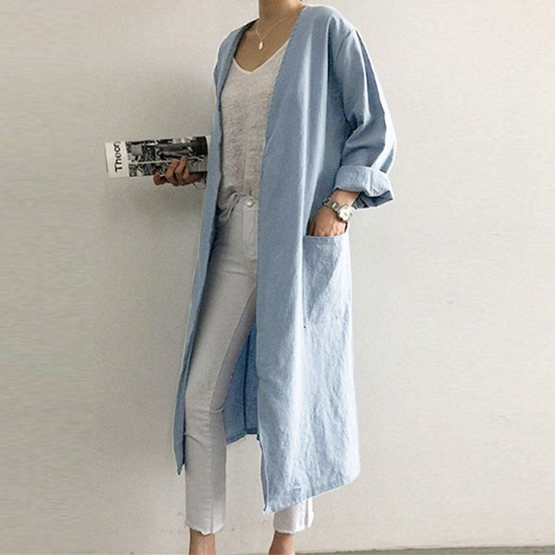 Solid color plus size loose cardigan jacket