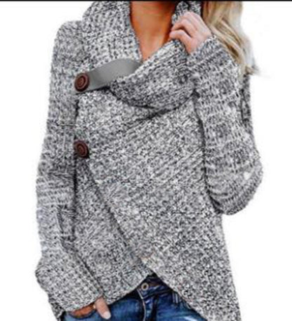 Long-sleeved knitted cardigan sweater