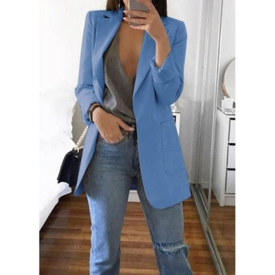 Blazer tempérament à revers slim cardigan