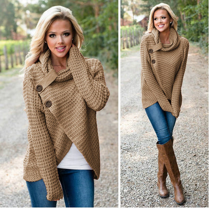 Long-sleeved knitted cardigan sweater