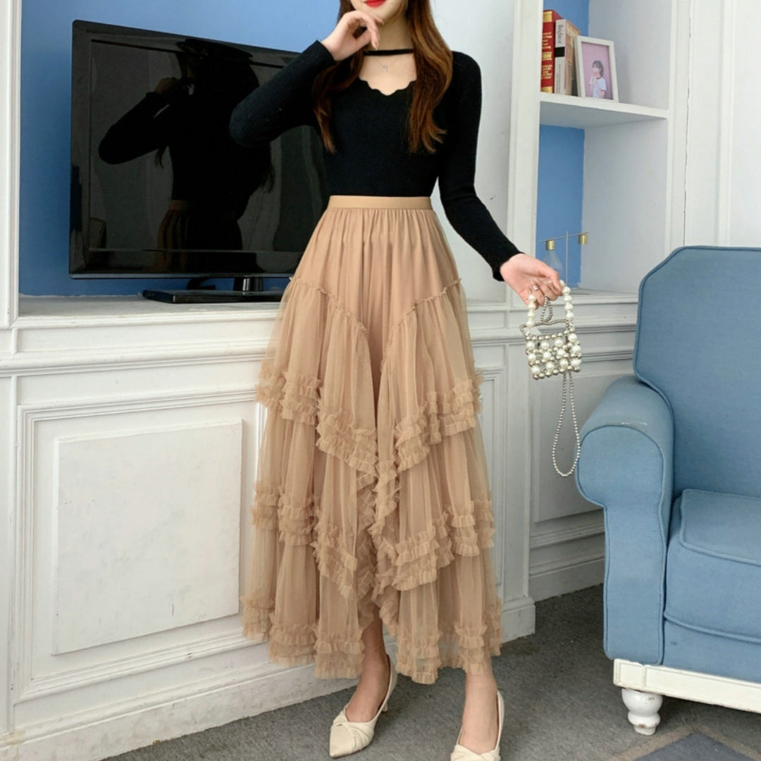 Slimming Multi-layer High-grade Gauze Skirt High-grade Skirt