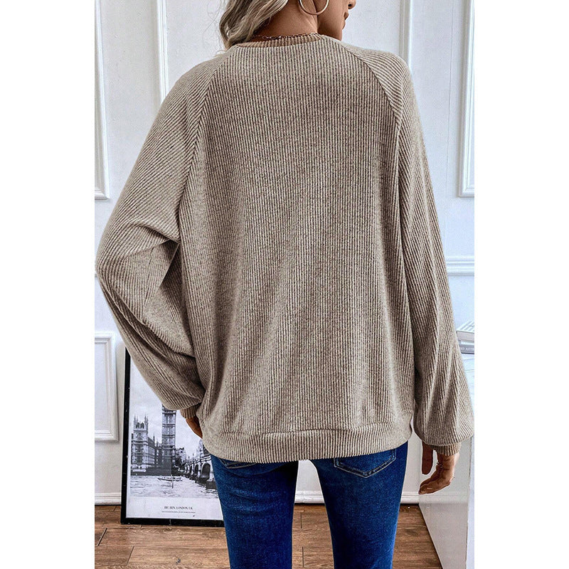 Color Block Rib Pullover Sweater