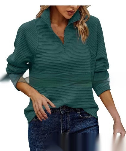 Pull ample en tricot avec fermeture éclair pour femme