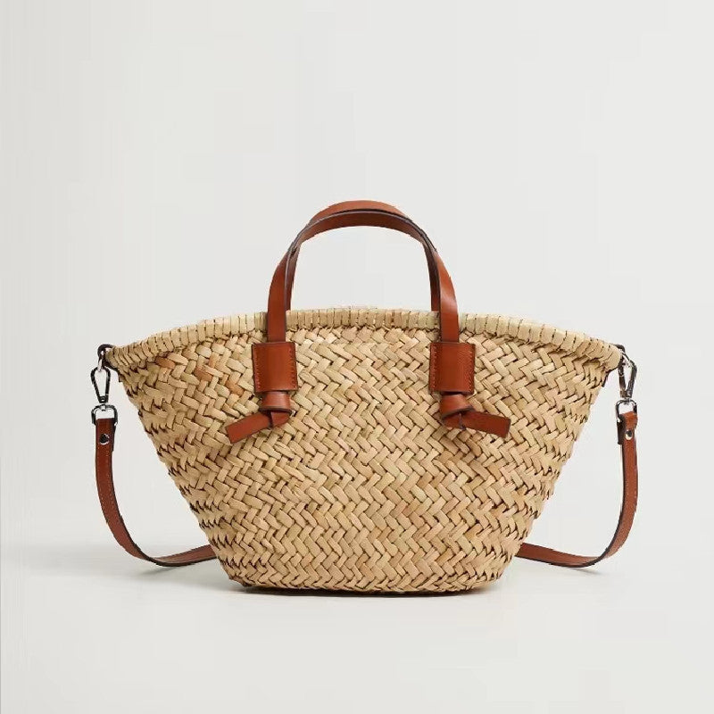 Hand-woven PU Portable Diagonal Water Grass Bag