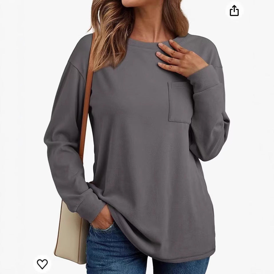 Pull ample à manches longues pour femme, vêtement de loisirs, à la mode, pour l'automne