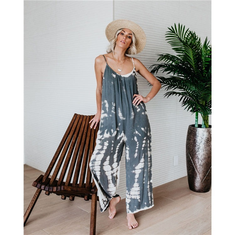 Tie-dye Jumpsuit Loose Pants