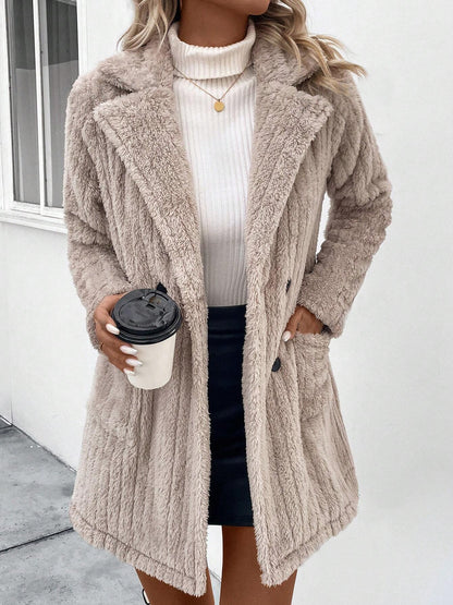 Double-sided Plush Lapel Cardigan Casual Top Coat