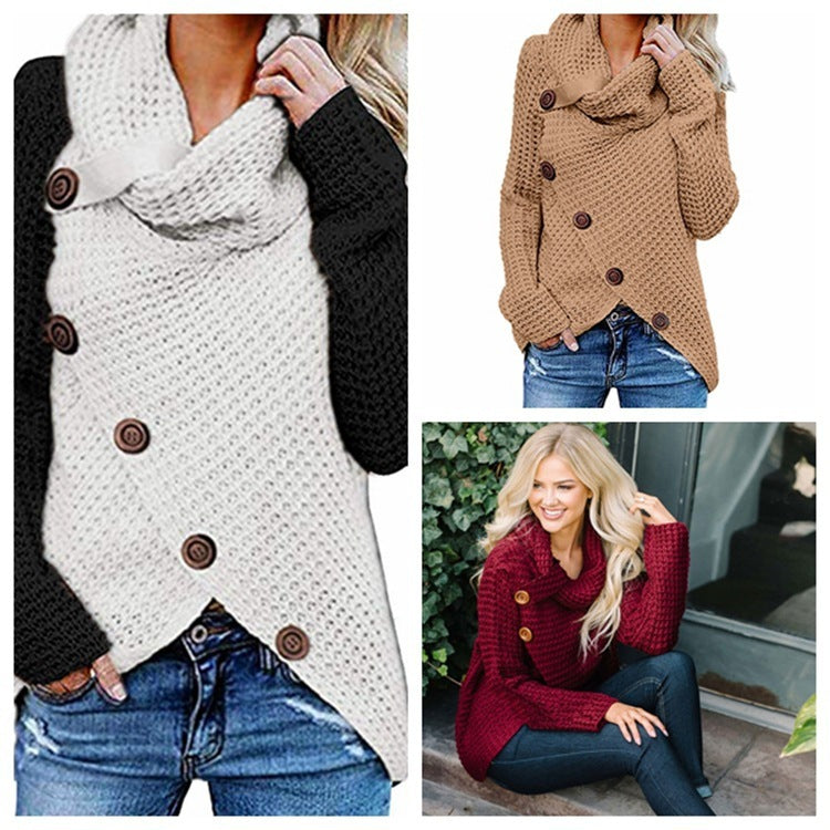 Long-sleeved knitted cardigan sweater