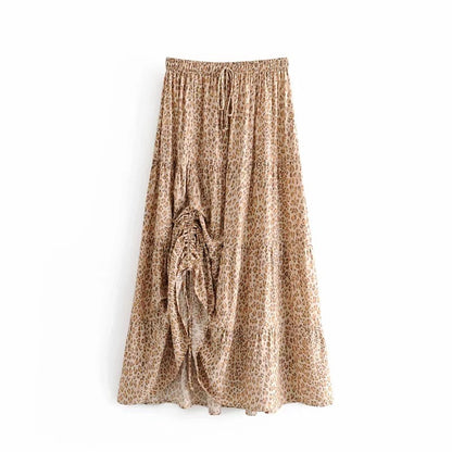 Printed pleated skirt