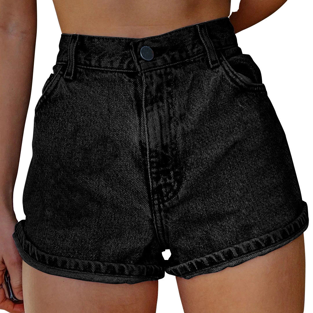 Bedruckte Sommer-Jeansshorts im künstlerischen Vintage-Stil für Damen