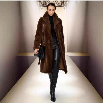 Manteau en fourrure artificielle, manteau de costume, manteau en coton, section longue épaissie, trench-coat en peluche