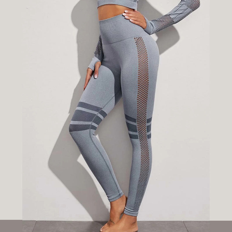 Pantalon de yoga respirant en maille creuse