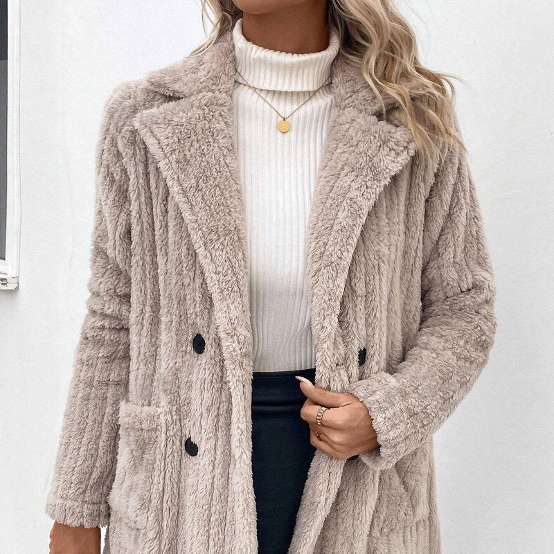 Double-sided Plush Lapel Cardigan Casual Top Coat