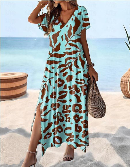 High Waist Floral Print Maxi Skirt For Women Dress