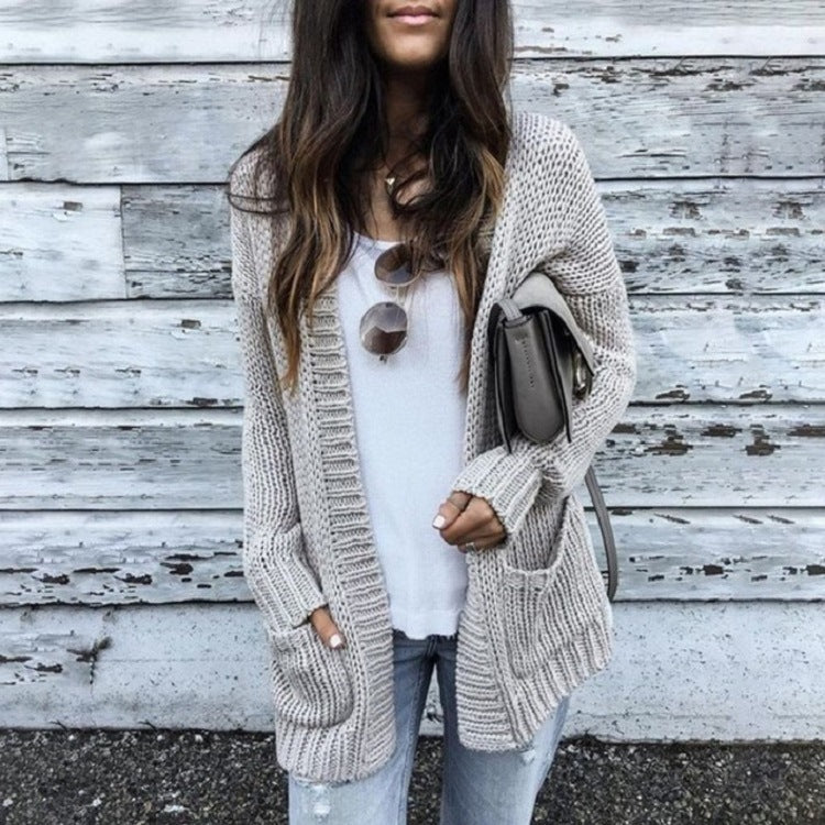 Women's long sleeve cardigan sweater