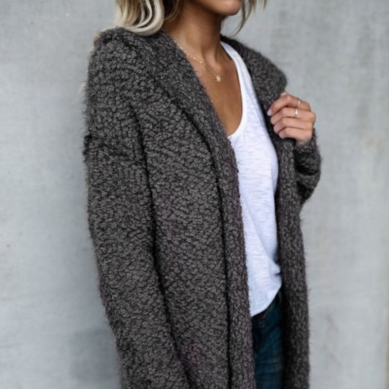 Veste cardigan à capuche tendance pour femme