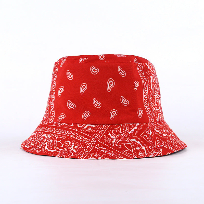 Cashew Full Print Double-sided Fisherman Outdoor Sunshade Sports And Leisure Basin Hat