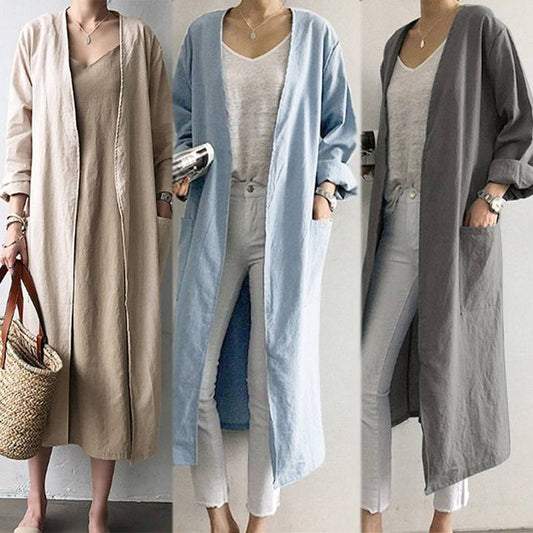 Solid color plus size loose cardigan jacket