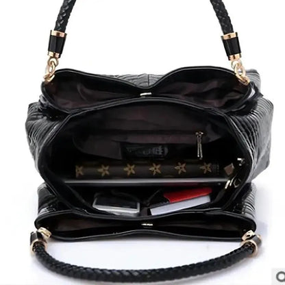 Sac à main pour femme grande capacité fourre-tout pour les déplacements quotidiens Sac à bandoulière pour femme Sac à main à imprimé crocodile avec visage brillant Shopping