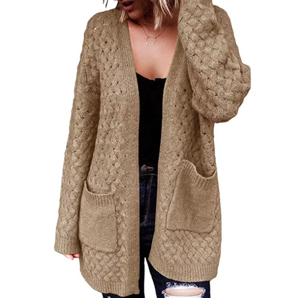 Autumn And Winter New Mid-length Sweater Loose Long-sleeved Knitted Jacket