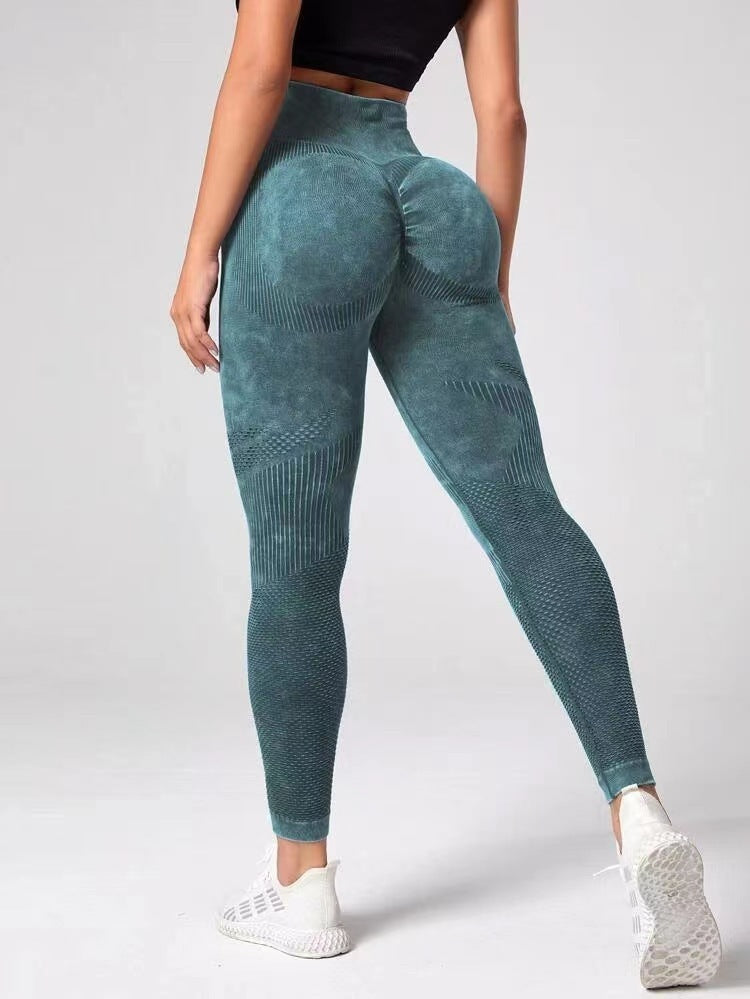 Nahtlose Leggings mit hohlem Design, hohe Taille, Hüftheben, Laufsport, Fitness, Yogahose, modische Damenbekleidung