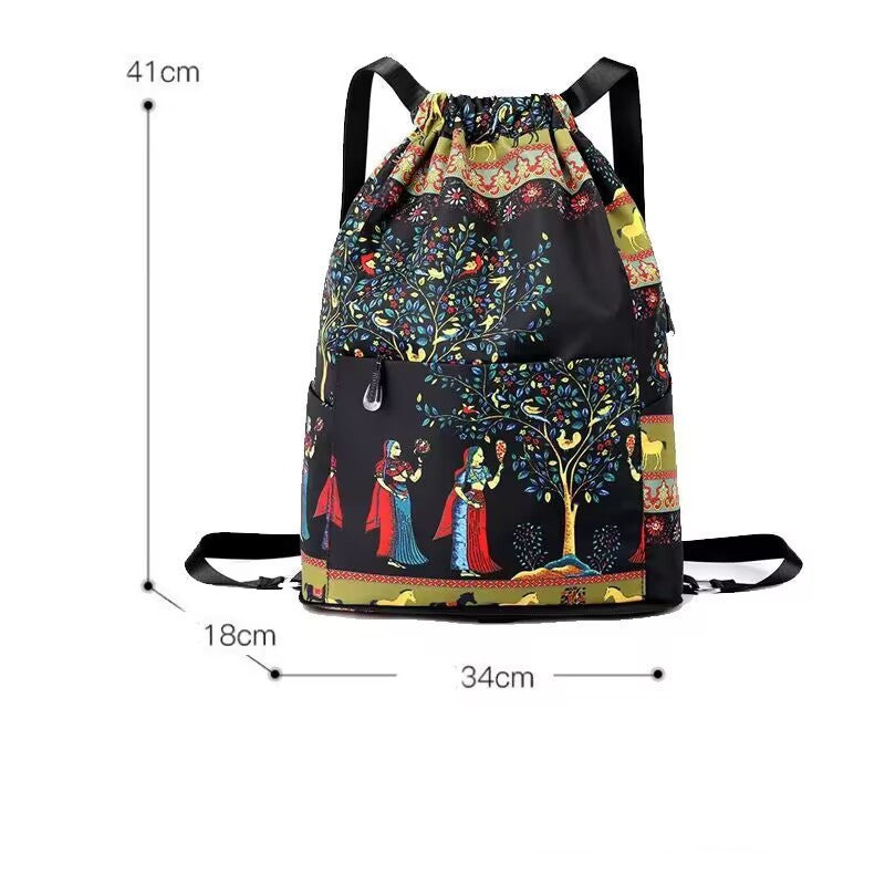 Women's Fashion Large Capacity Drawstring Backpack