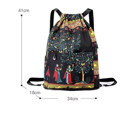 Women's Fashion Large Capacity Drawstring Backpack