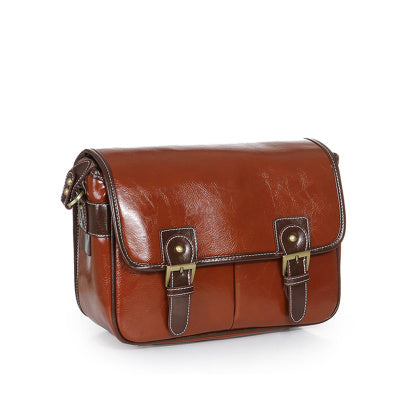 Camera Shoulder Bag Leather Including Inner Liner To Prevent Falling