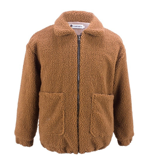 manteau en peau de mouton veste femme automne hiver manteau en peluche épais et chaud 