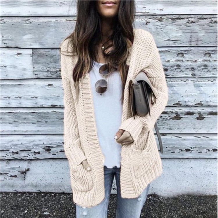 Women's long sleeve cardigan sweater