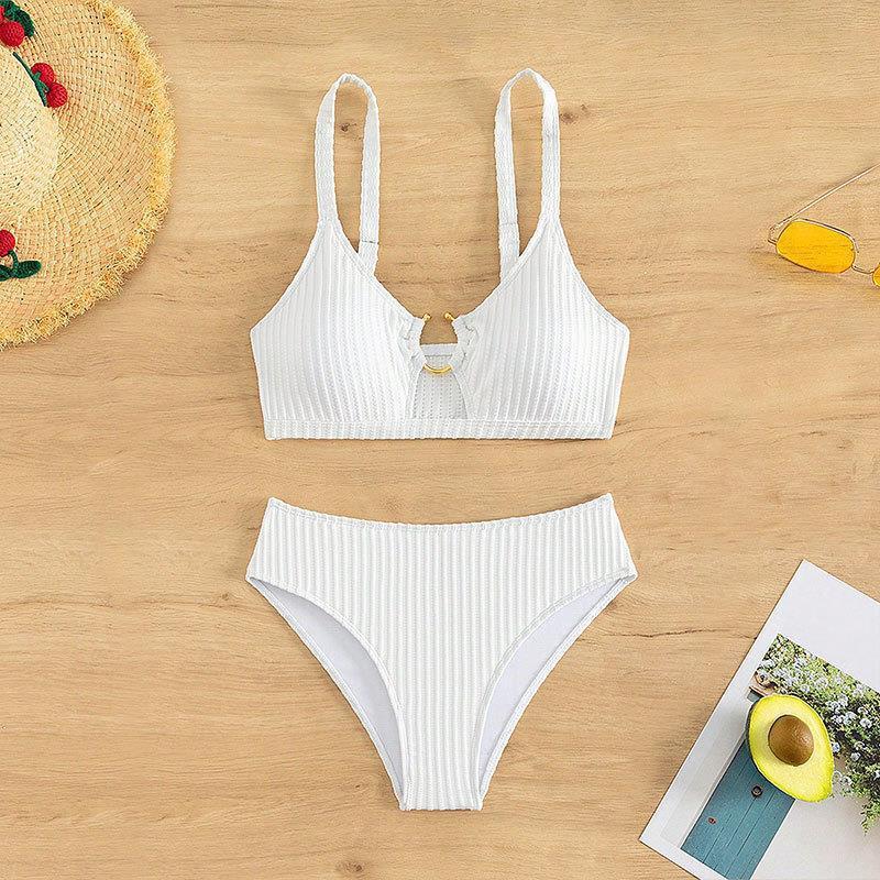 Maillot de bain bikini fendu pour femme