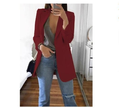 Blazer tempérament à revers slim cardigan