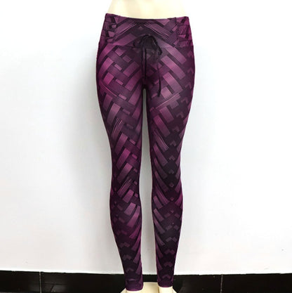 Legging de yoga push-up taille haute avec imprimé Iron Weave