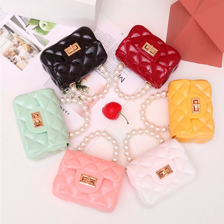 Mini sacs à bandoulière couleur bonbon avec perles sac à main femme