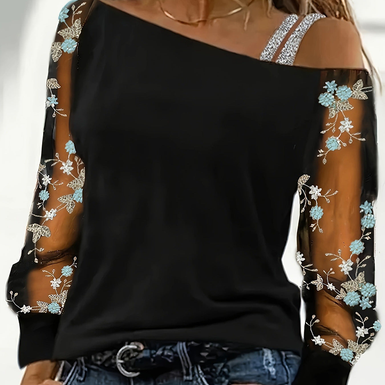 Fashion Women's Off-shoulder Loose T-shirt